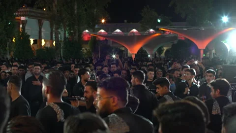 Crowd beating themselves during Muharram celebration, Iran, 4K, DNxHR Stock Footage 150168690