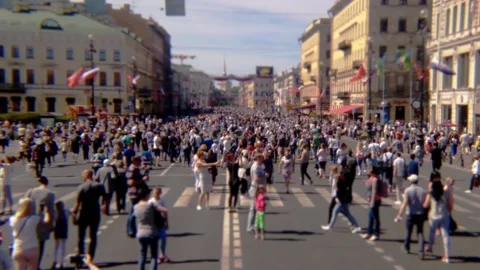 Crowd blurry slowmotion holiday Stock-Footage 90369307