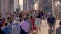 Crowd Brooklyn Bridge people walking crowded pedestrians bicycles New York City 4k or 4k+ Resolution