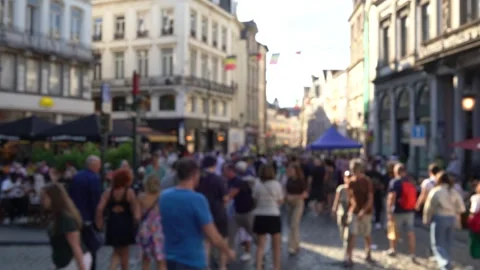 Crowd in Brussels Stock Footage 246896252