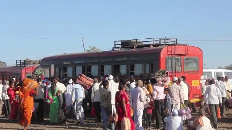 Crowd at bus stand Stock Footage 208554802