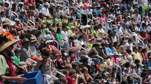 Crowd in busy stadium sporting event HD 8942 Stock Footage 28301409