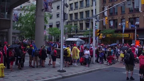 Crowd on Canada day in Ottawa for the 150th birthday Stock Footage