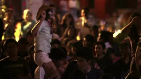 Crowd Celebration in the street Stock Footage 10575659