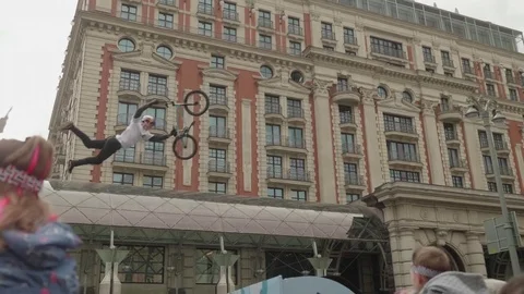 Crowd in centre of city during city festival Stock Footage 80392349