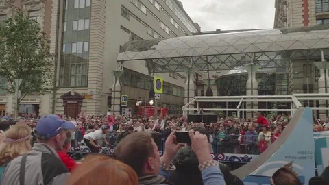 Crowd in centre of city during city festival Stock Footage 80392507