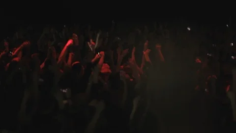 The crowd is chanting at the concert Stock Footage 93515984