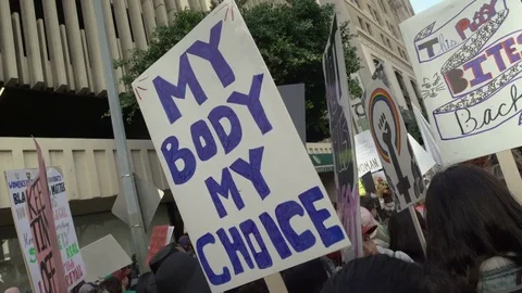 Crowd Chants "MARCH" Stock Footage 75457206