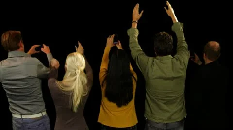 Crowd cheering and taking picture Stock Footage 8987826
