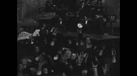 Crowd cheering and waving Stock Footage 43321438