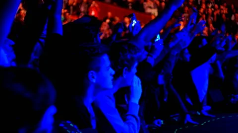 Crowd Cheering at the end of Concert Stock Footage 41772786