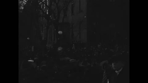 Crowd cheering at parade Stock Footage