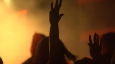 Crowd of cheering silhouettes in a packed arena Stock-Footage 89137952