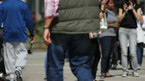 Crowd in the City Stock Footage