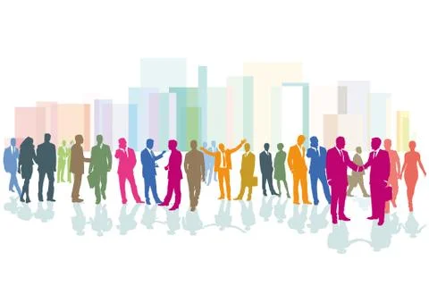 Crowd in the city Stock Illustration