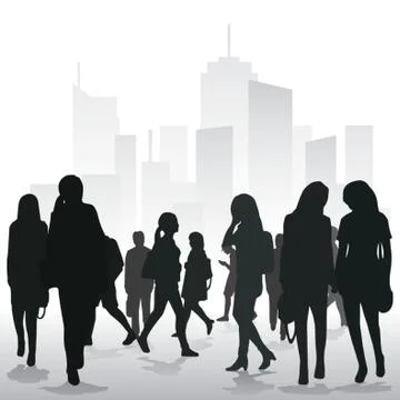 Crowd in the city Ilustración de archivo