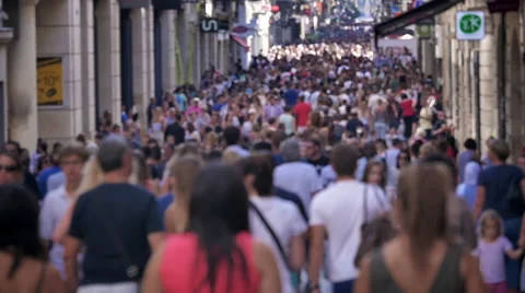 Crowd in City - slow-motion Stock Footage 42678180