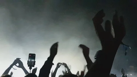 Crowd Clapping at the Concert Stock Footage 92035883