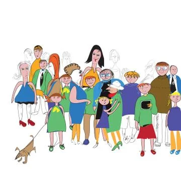 Crowd in Color Illustrazione stock