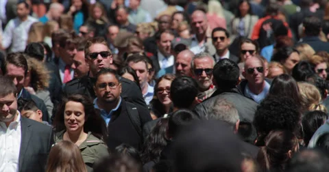 Crowd of commuter people walking on New York city crowded street 4k UHD Stock Footage