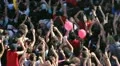 Crowd at concert clapping (pan) HD Footage