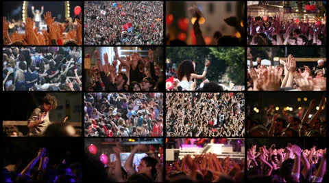 Crowd at concert (composition) Stock Footage 23132588