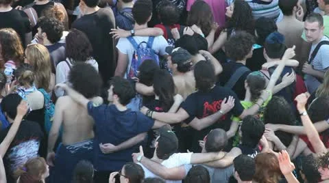Crowd at concert dancing (embrace) Stock Footage 11338520