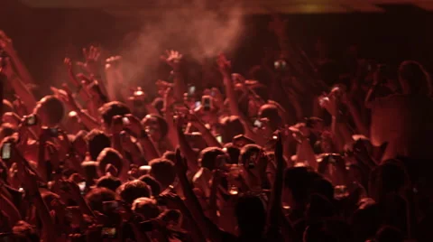 Crowd Concert Fans Cheering Audience at Music Show Coachella 4K Slow Motion Stock Footage