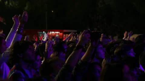 Crowd at concert Stock Footage 11060875