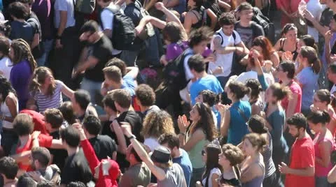 Crowd at concert (jostle) Stock Footage 11338200
