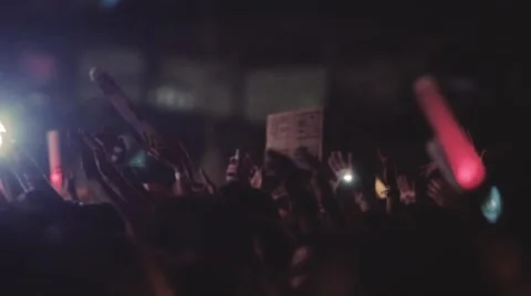 Crowd in Concert Night Stock Footage 45513969