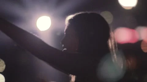 Crowd in Concert Night Stock Footage 45514760