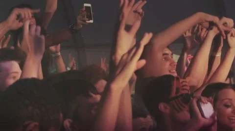 Crowd in Concert Night Stock Footage 45514886