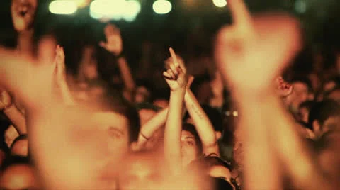 Crowd in Concert Night (slow) Stock Footage