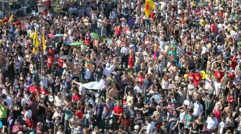 Crowd at concert (pan) Stock Footage 11337513