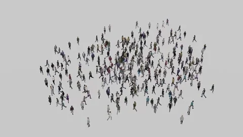 Crowd control: aerial view of the masses walking together. Walking circle: a Stock Footage 243198863