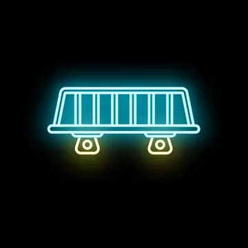 Crowd control barrier neon icon glowing effect 库存插图