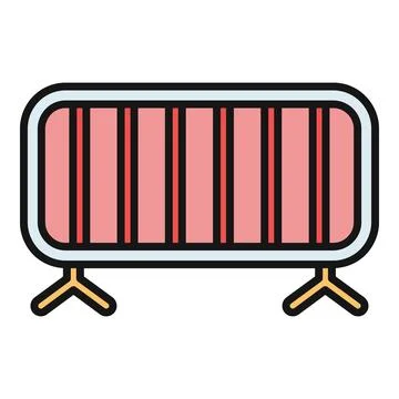 Crowd control barrier preventing access icon Stock Illustration