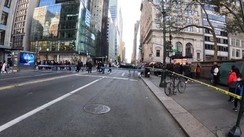Crowd control during Thanksgiving NYC Stock Footage 222829764