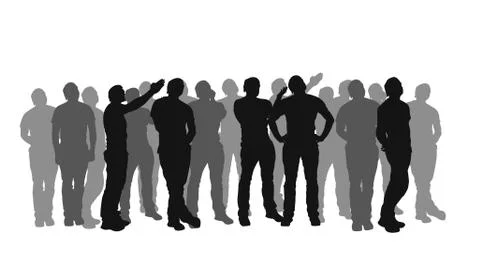 Crowd cross line2 Stock Illustration