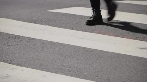 Crowd Crossing the Street Stock Footage 131356771