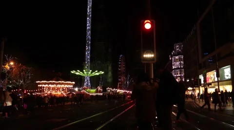 Crowd Crossing Street time lapse Stock Footage 44238958