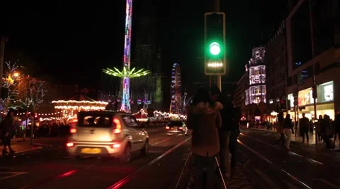 Crowd Crossing Street time lapse Stock Footage 44239661