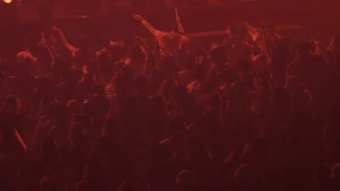 Crowd dance in concert slow motion 100fps Stock-Footage 156064852