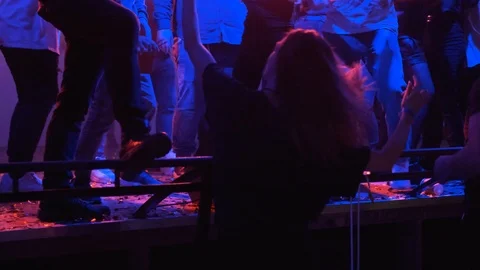 The crowd dances on stage Video stock 125768777