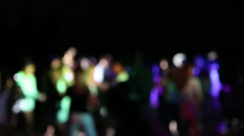 Crowd Dancing at Beach Party Disco with Copyspace Stock Footage 40696659