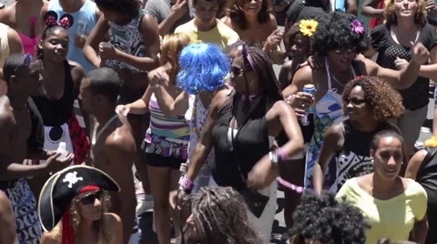 Crowd dancing in the carnival Stock Footage 51185282