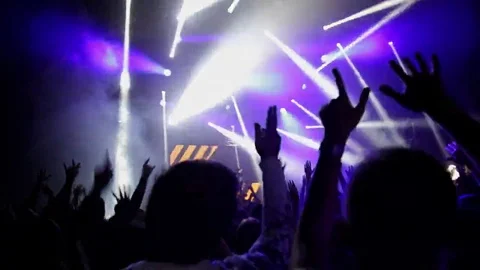 Crowd dancing at music concert Stock Footage 69268355