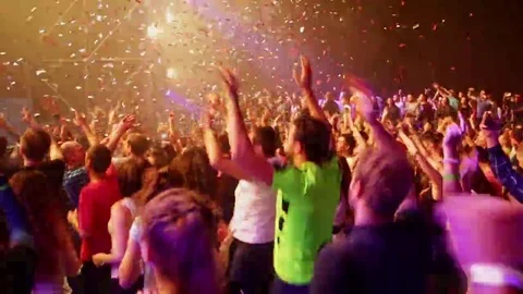 Crowd dancing at music concert Stock Footage 69268494