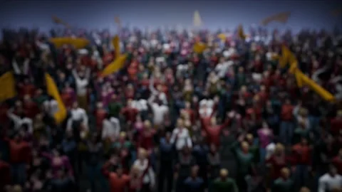 Crowd of defocused People Cheering, clapping, Applauding, Background Silhouette Stock Footage 164956021